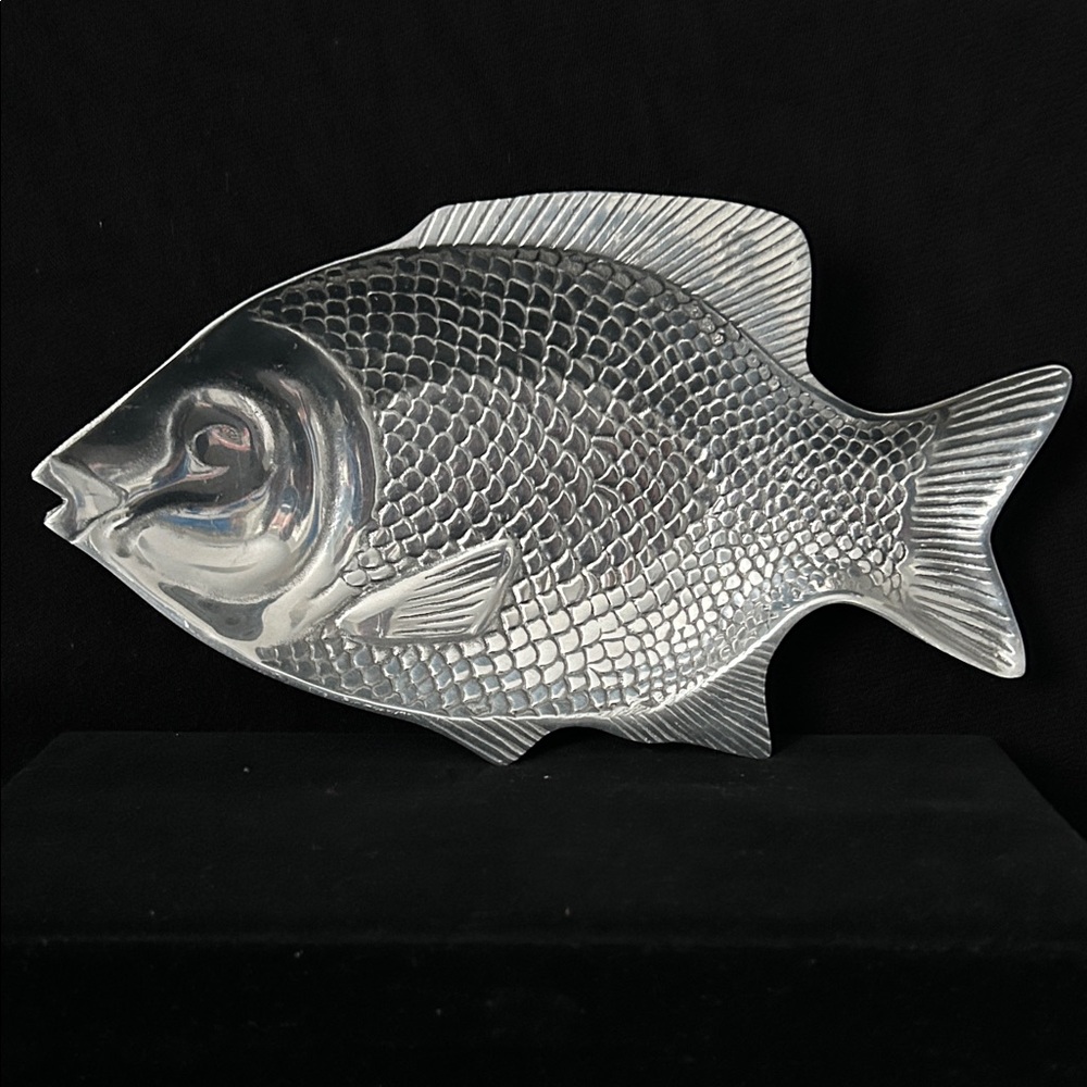 Mexican-Made Pewter-Cast Aluminium Decorative-Serving  Fish platter